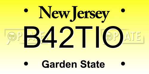 B42TIO New Jersey License Plate
