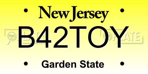 B42TOY New Jersey License Plate
