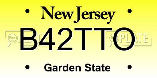 B42TTO New Jersey License Plate