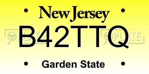 B42TTQ New Jersey License Plate