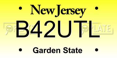B42UTL New Jersey License Plate