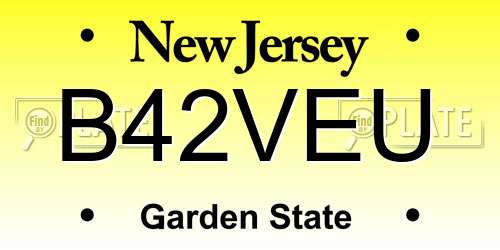 B42VEU New Jersey License Plate