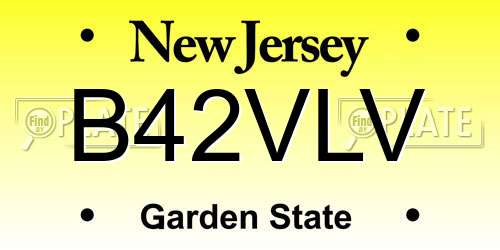 B42VLV New Jersey License Plate