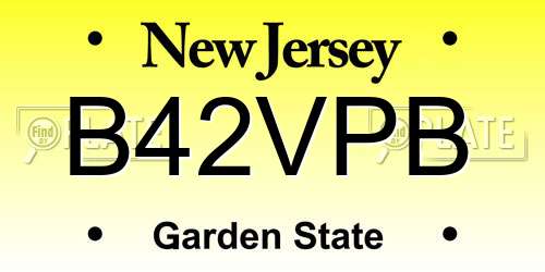 B42VPB New Jersey License Plate
