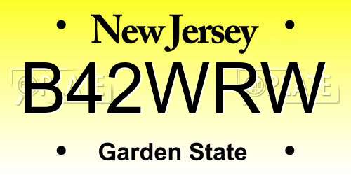 B42WRW New Jersey License Plate