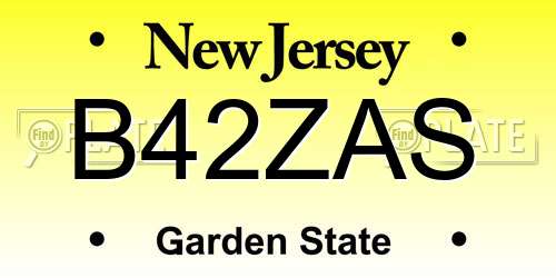 B42ZAS New Jersey License Plate