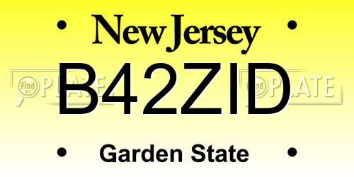 B42ZID New Jersey License Plate