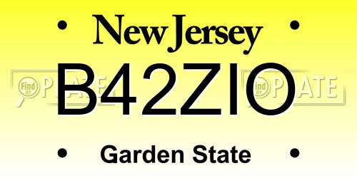 B42ZIO New Jersey License Plate