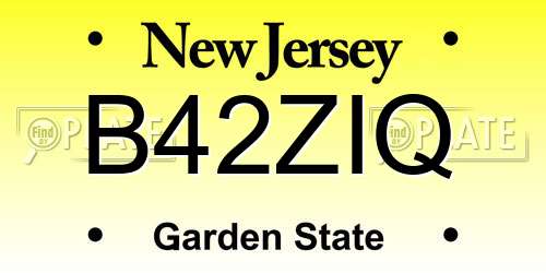 B42ZIQ New Jersey License Plate