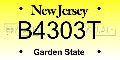 B4303T New Jersey License Plate
