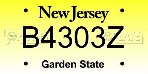 B4303Z New Jersey License Plate