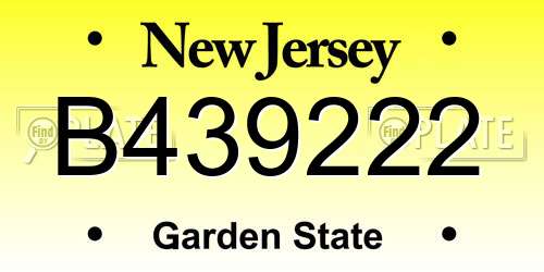 B439222 New Jersey License Plate