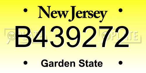 B439272 New Jersey License Plate