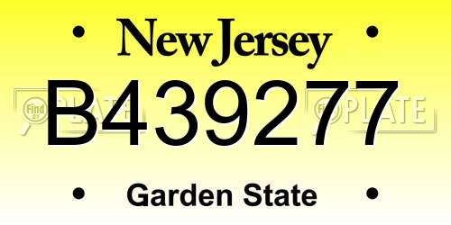 B439277 New Jersey License Plate