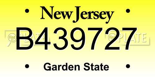 B439727 New Jersey License Plate