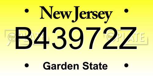 B43972Z New Jersey License Plate