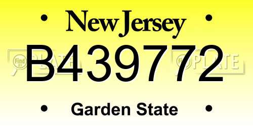 B439772 New Jersey License Plate