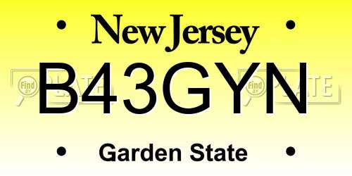 B43GYN New Jersey License Plate