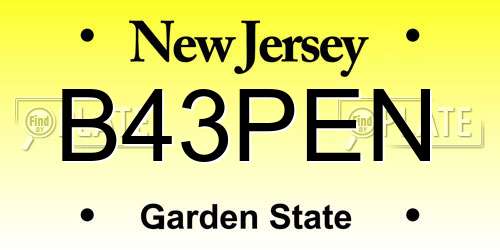 B43PEN New Jersey License Plate