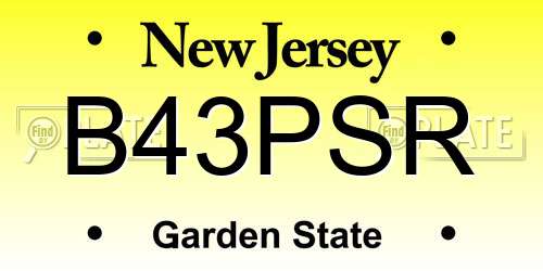 B43PSR New Jersey License Plate