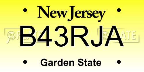 B43RJA New Jersey License Plate