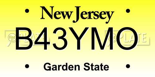 B43YMO New Jersey License Plate