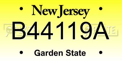 B44119A New Jersey License Plate