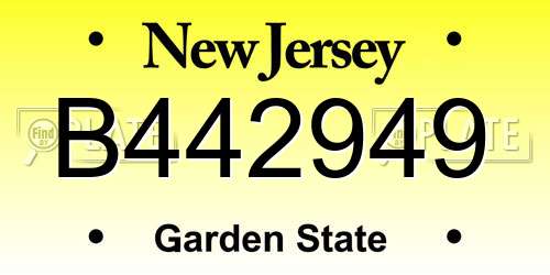 B442949 New Jersey License Plate