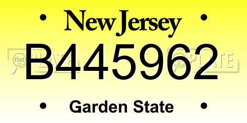 B445962 New Jersey License Plate