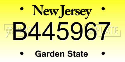 B445967 New Jersey License Plate