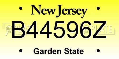 B44596Z New Jersey License Plate