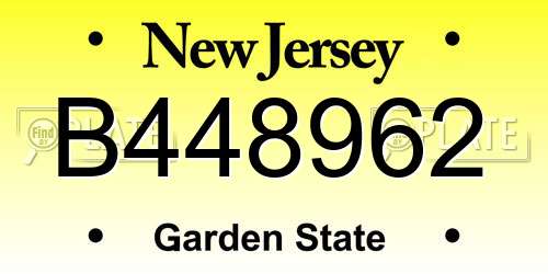 B448962 New Jersey License Plate
