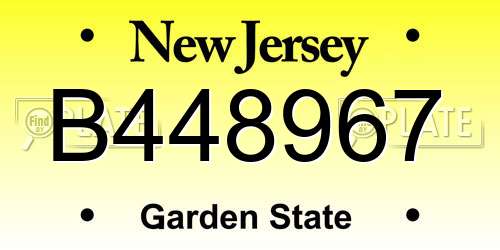 B448967 New Jersey License Plate