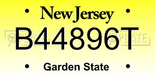 B44896T New Jersey License Plate