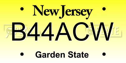 B44ACW New Jersey License Plate