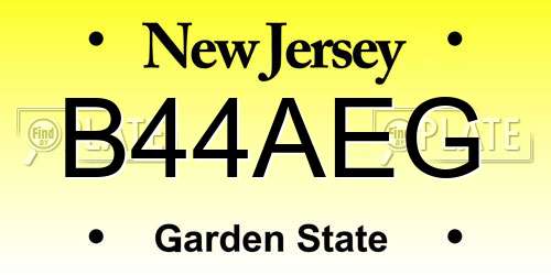 B44AEG New Jersey License Plate