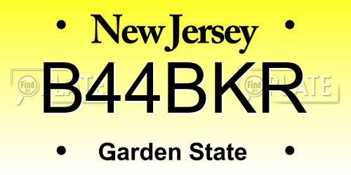 B44BKR New Jersey License Plate
