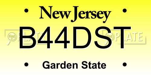 B44DST New Jersey License Plate