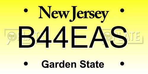 B44EAS New Jersey License Plate