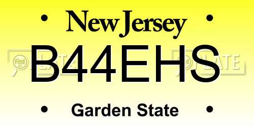 B44EHS New Jersey License Plate