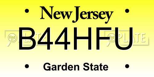 B44HFU New Jersey License Plate