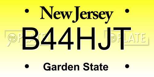 B44HJT New Jersey License Plate