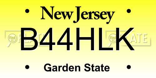 B44HLK New Jersey License Plate
