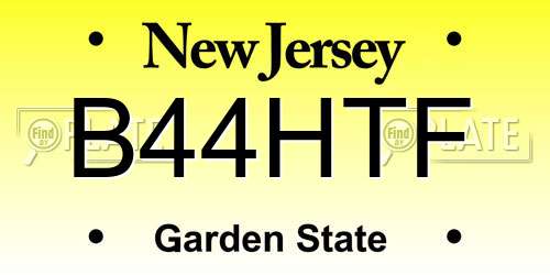 B44HTF New Jersey License Plate