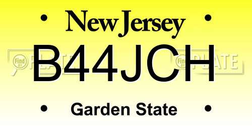 B44JCH New Jersey License Plate
