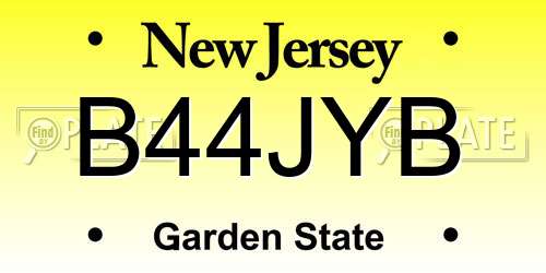B44JYB New Jersey License Plate