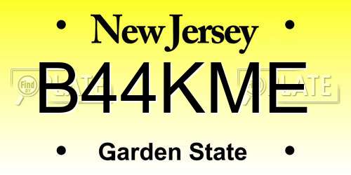 B44KME New Jersey License Plate
