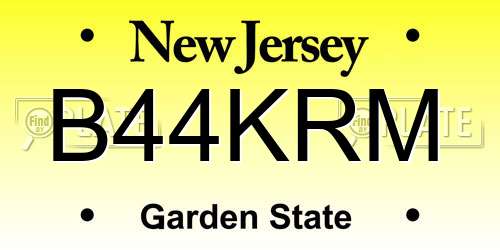 B44KRM New Jersey License Plate