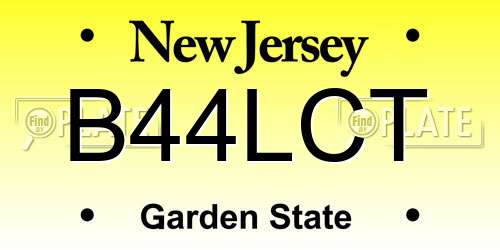 B44LCT New Jersey License Plate