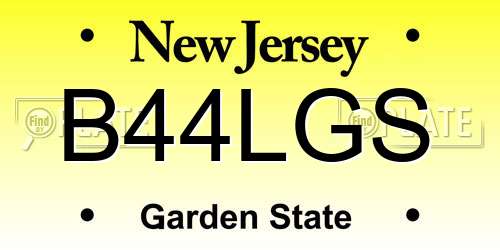 B44LGS New Jersey License Plate